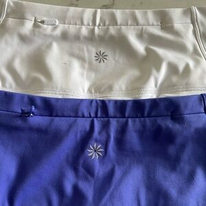 Lot of 2  Athleta Ace mesh Skort skirt with shortsWhite  and purple M like new